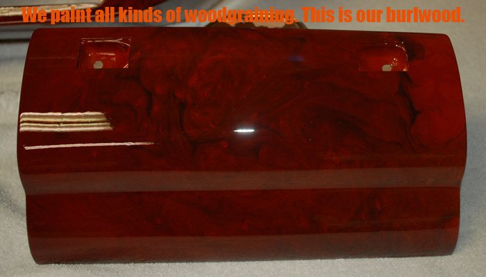 'We painted the burlwood finish on this glove box door.