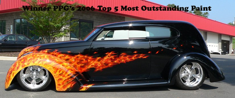 1939 Ford with Real Fire Flames. Winner of PPG's 2006 Top 5 Most Outstanding Paint.