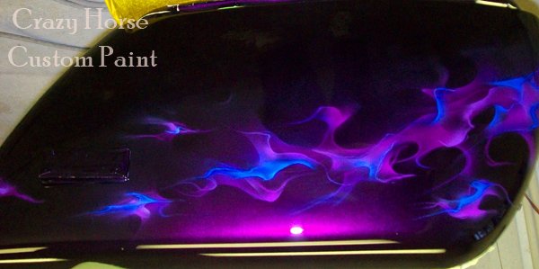 Candy Purple Basecoat with purple and blue real fire flames.