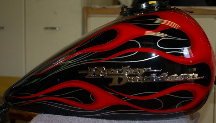 Traditional Flame with Tribal Pinstripe Flame