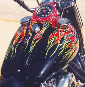 Multilayered Airbrushed and Pinstriped Flames